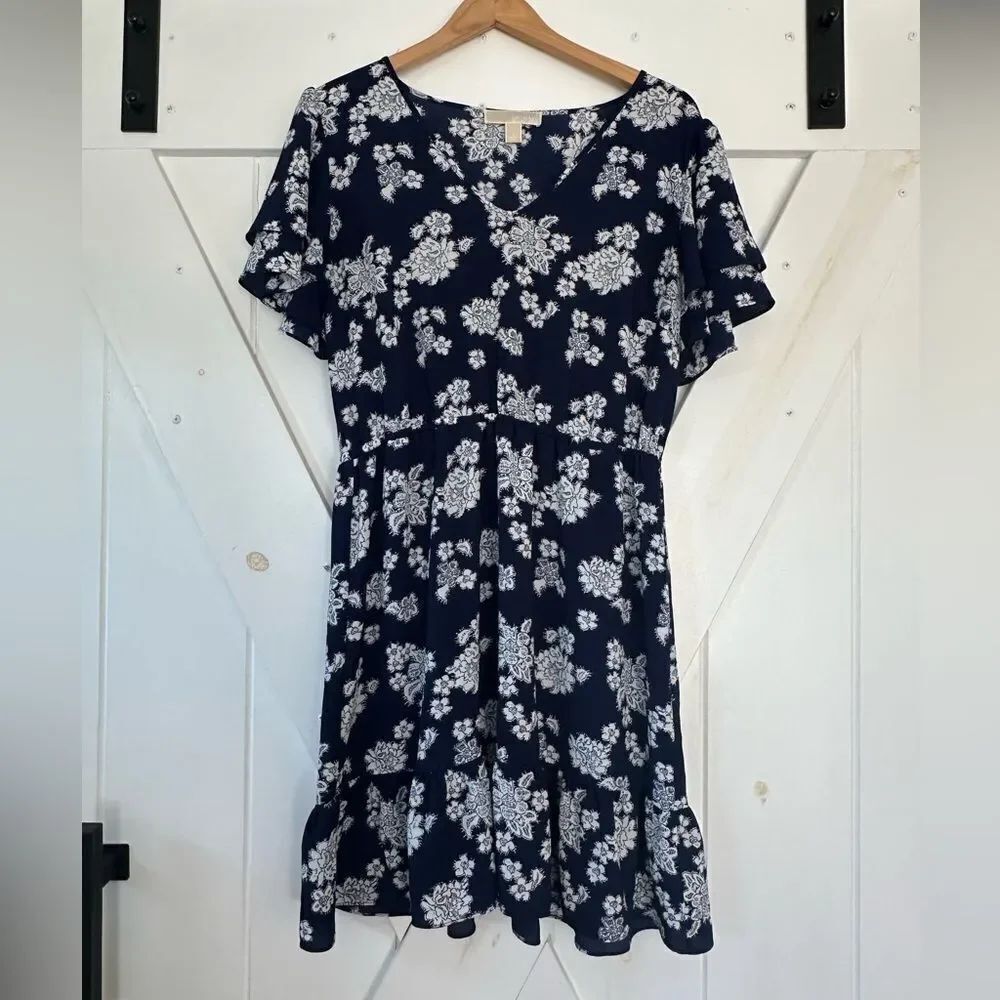 Michael Kors floral navy dress size large